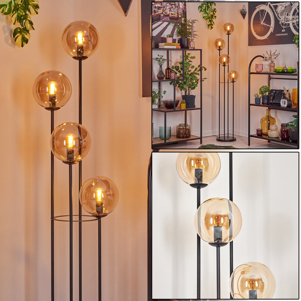 Gastor Stehleuchte Glas 15 cm Bernsteinfarben, 4-flammig main product photo