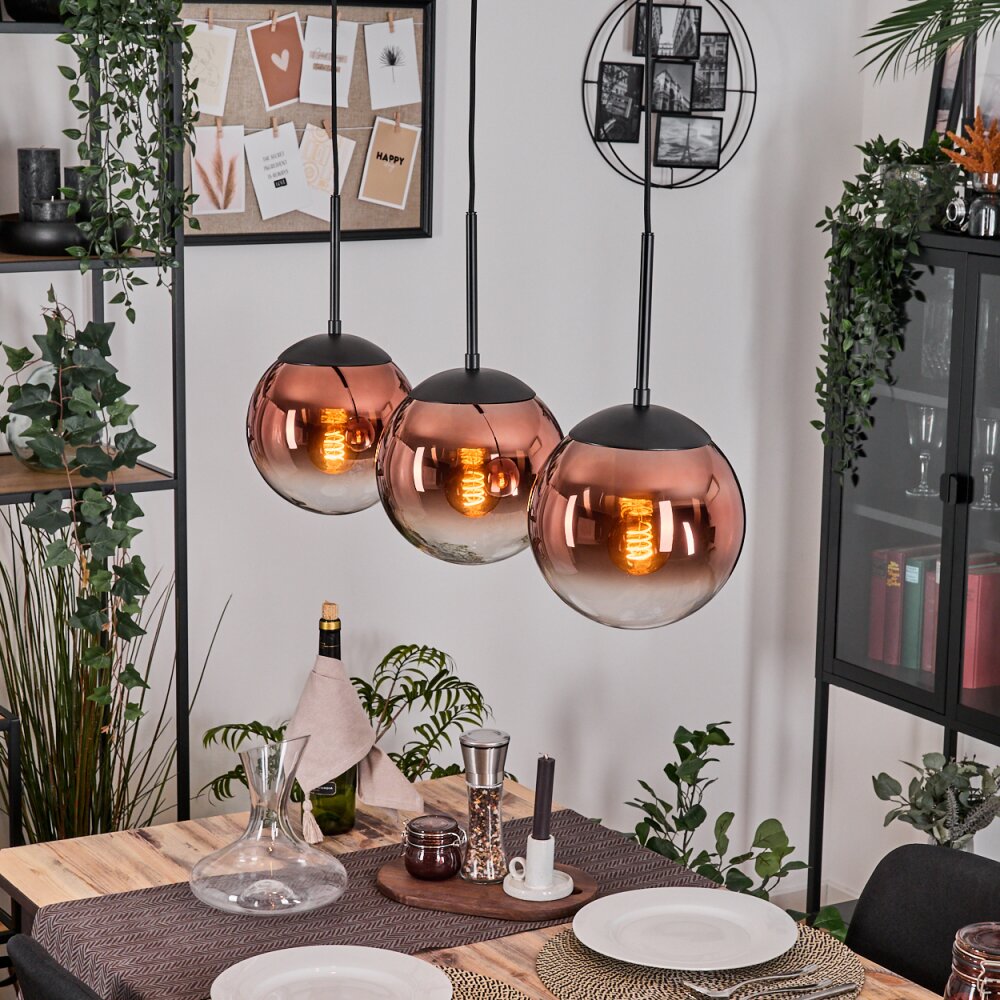 Gastor Hängeleuchte Glas 20 cm Klar, Kupferfarben, 3-flammig main product photo