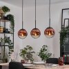 Gastor Hängeleuchte Glas 20 cm Klar, Kupferfarben, 3-flammig
