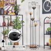 Koyoto Stehleuchte Glas 15 cm Holz hell, Schwarz, 4-flammig