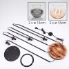 Koyoto Stehleuchte Glas 15 cm Holz hell, Schwarz, 4-flammig