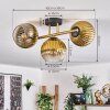 Koyoto Deckenleuchte Glas 15 cm Gold, Schwarz, 3-flammig