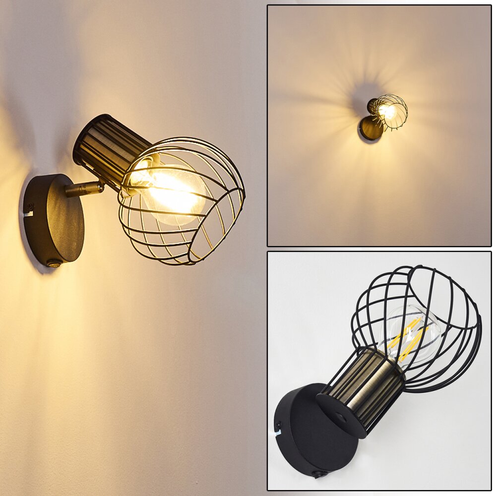 Bacau Wandleuchte Schwarz-Gold, 1-flammig main product photo