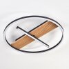 Hadel Deckenleuchte LED Holzoptik, Schwarz, 1-flammig