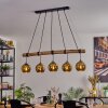 Koyoto Pendelleuchte Glas 15 cm Naturfarben, Schwarz, 5-flammig