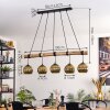 Ripoll Pendelleuchte Glas 15 cm Naturfarben, Schwarz, 5-flammig