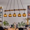 Ripoll Pendelleuchte Glas 15 cm Naturfarben, Schwarz, 5-flammig
