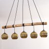 Ripoll Pendelleuchte Glas 15 cm Naturfarben, Schwarz, 5-flammig