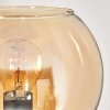 Koyoto Stehleuchte Glas 15 cm Holz hell, Schwarz, 3-flammig