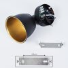 Pistrino Wandleuchte Chrom, Schwarz, 1-flammig
