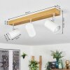 Gesteira Deckenleuchte Chrom, Holzoptik, 3-flammig