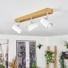 Gesteira Deckenleuchte Chrom, Holzoptik, 3-flammig