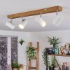 Gesteira Deckenleuchte Chrom, Holzoptik, 4-flammig