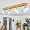Gesteira Deckenleuchte Chrom, Holzoptik, 4-flammig