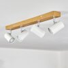 Gesteira Deckenleuchte Chrom, Holzoptik, 4-flammig