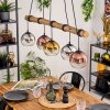 Koyoto Pendelleuchte Glas 15 cm Naturfarben, Schwarz, 5-flammig