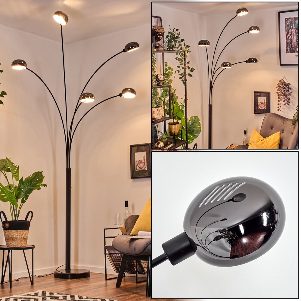 Nikkala Stehleuchte Marmor, Schwarz, 5-flammig main product photo