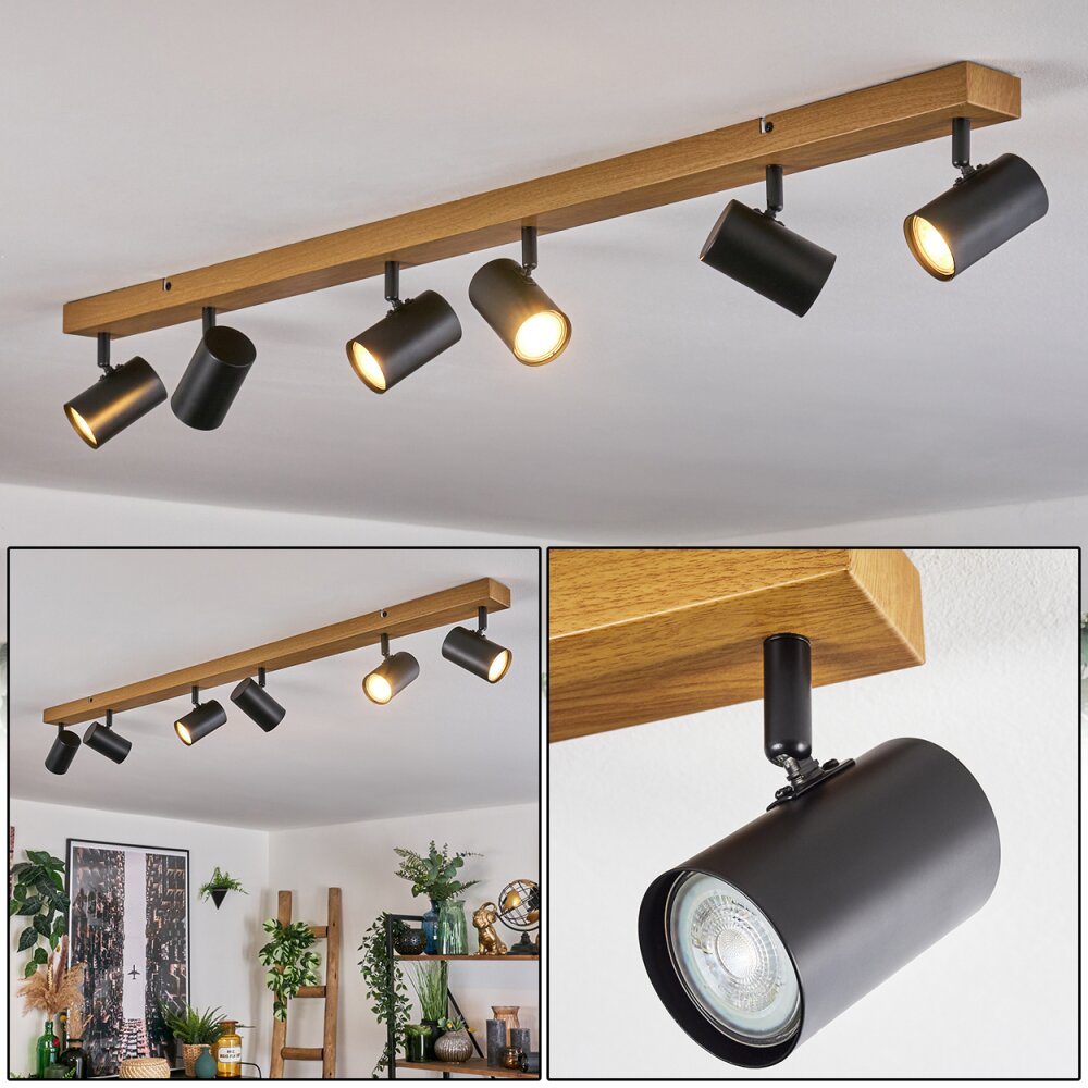 Gesteira Deckenleuchte Holzoptik, 6-flammig main product photo