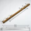 Gesteira Deckenleuchte Chrom, Holzoptik, 6-flammig