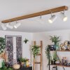 Gesteira Deckenleuchte Chrom, Holzoptik, 6-flammig
