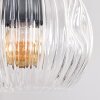 Ripoll Pendelleuchte Glas 15 cm Naturfarben, Schwarz, 5-flammig