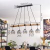 Ripoll Pendelleuchte Glas 15 cm Naturfarben, Schwarz, 5-flammig
