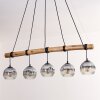 Ripoll Pendelleuchte Glas 15 cm Naturfarben, Schwarz, 5-flammig