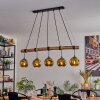 Ripoll Pendelleuchte Glas 15 cm Naturfarben, Schwarz, 5-flammig