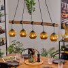 Ripoll Pendelleuchte Glas 15 cm Naturfarben, Schwarz, 5-flammig