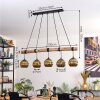 Ripoll Pendelleuchte Glas 15 cm Naturfarben, Schwarz, 5-flammig