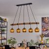 Ripoll Pendelleuchte Glas 15 cm Naturfarben, Schwarz, 5-flammig