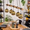 Ripoll Pendelleuchte Glas 15 cm Naturfarben, Schwarz, 5-flammig