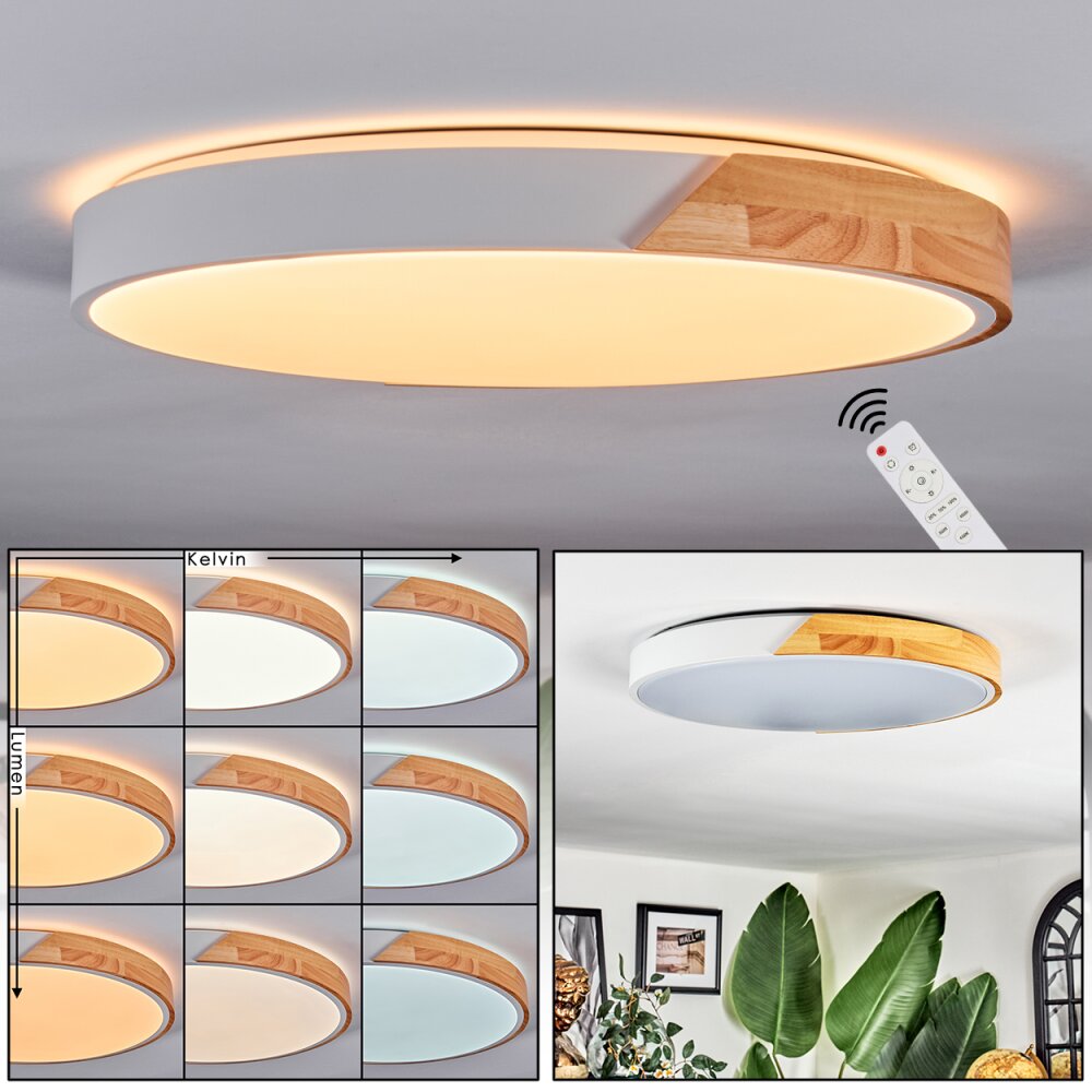 Cadaixo Deckenleuchte LED Naturfarben, Weiß, 1-flammig, Fernbedienung main product photo