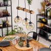 Ripoll Pendelleuchte Glas 15 cm Naturfarben, Schwarz, 3-flammig