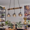 Ripoll Pendelleuchte Glas 15 cm Naturfarben, Schwarz, 3-flammig