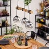 Ripoll Pendelleuchte Glas 15 cm Naturfarben, Schwarz, 3-flammig