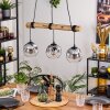 Ripoll Pendelleuchte Glas 15 cm Naturfarben, Schwarz, 3-flammig