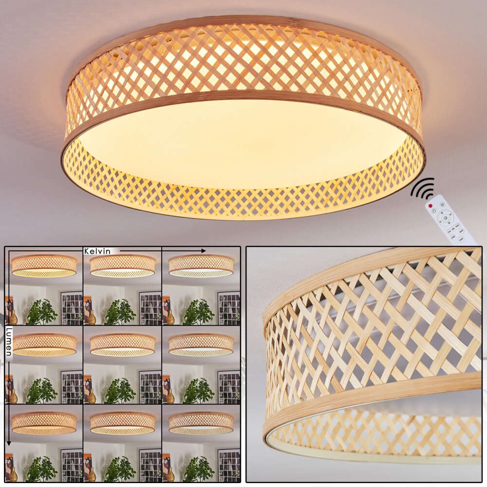 Barroco Deckenleuchte LED Naturfarben, Weiß, 1-flammig, Fernbedienung main product photo