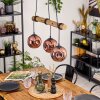 Ripoll Pendelleuchte Glas 15 cm Naturfarben, Schwarz, 3-flammig