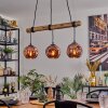 Ripoll Pendelleuchte Glas 15 cm Naturfarben, Schwarz, 3-flammig