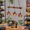 Ripoll Pendelleuchte Glas 15 cm Naturfarben, Schwarz, 3-flammig