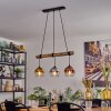 Koyoto Pendelleuchte Glas 15 cm Naturfarben, Schwarz, 3-flammig