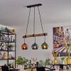Ripoll Pendelleuchte Glas 15 cm Naturfarben, Schwarz, 3-flammig