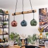 Ripoll Pendelleuchte Glas 15 cm Naturfarben, Schwarz, 3-flammig