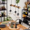 Ripoll Pendelleuchte Glas 15 cm Naturfarben, Schwarz, 3-flammig