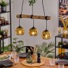 Ripoll Pendelleuchte Glas 15 cm Naturfarben, Schwarz, 3-flammig