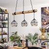 Ripoll Pendelleuchte Glas 15 cm Naturfarben, Schwarz, 3-flammig