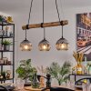 Ripoll Pendelleuchte Glas 15 cm Naturfarben, Schwarz, 3-flammig