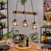 Ripoll Pendelleuchte Glas 15 cm Naturfarben, Schwarz, 3-flammig