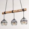 Ripoll Pendelleuchte Glas 15 cm Naturfarben, Schwarz, 3-flammig